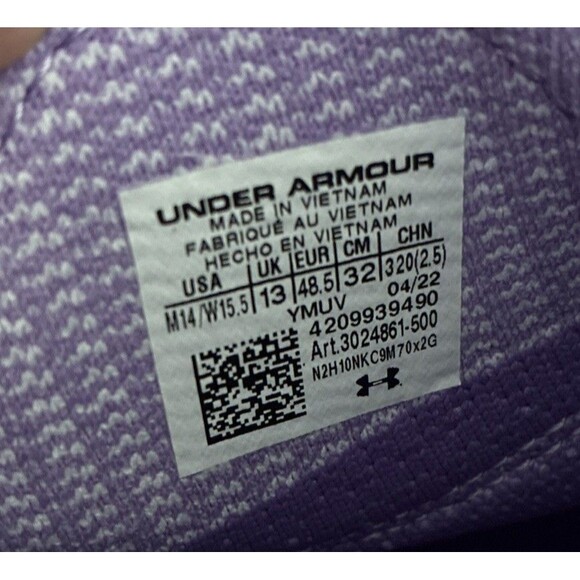 Under Armour Curry 4 Flotro Vivid Lilac Men Size 14 Basketball Shoes 3024861-500